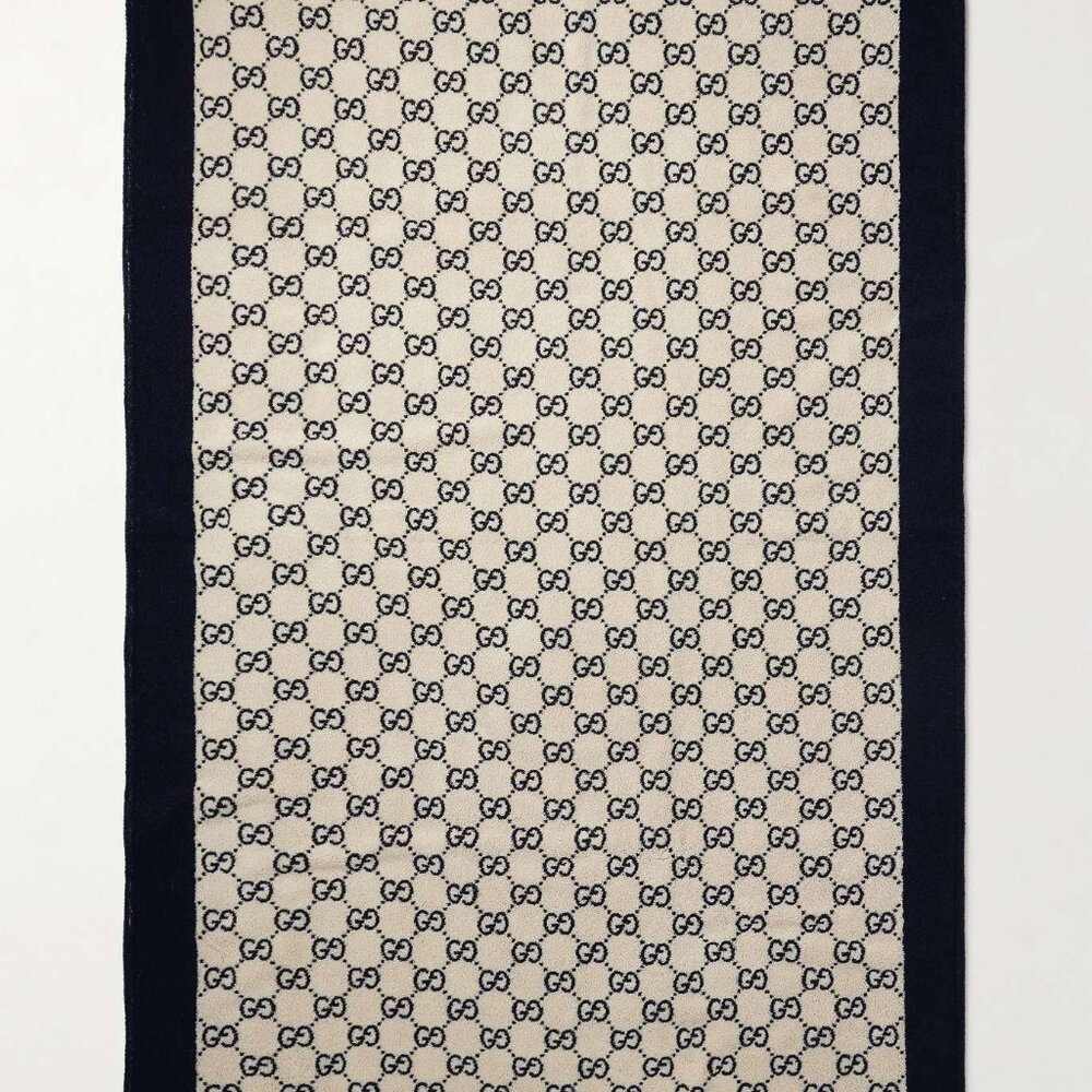 Gucci ‘Lido’ Monogram Cotton-Terry Beach Towel – Beige/Navy – Brand New! - Picture 3 of 3